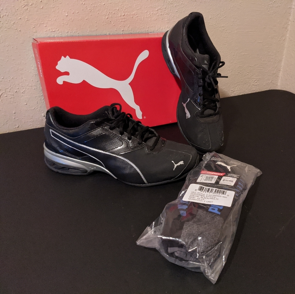 PUMA Men's Tazon 6 FM Sneakers Men's size 11US (bonus logo socks 3pr.)